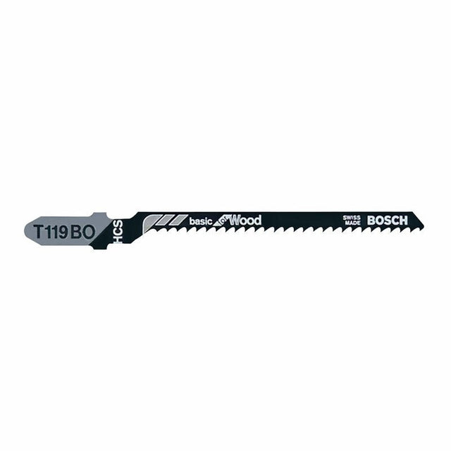 Bosch | T119BO 5 Pieces 3 - 1/4" 12 TPI Basic for Wood T - Shank Jig Saw Blades - Mississauga Hardware Centre IncBOSCHT119BO