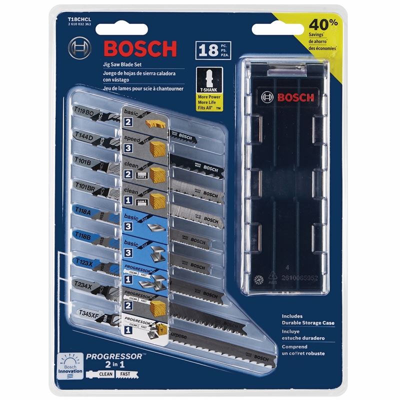 Bosch | T18CHCL 18 pc. T - Shank Wood and Metal Cutting Jig Saw Blade Set - Mississauga Hardware Centre IncBoschT18CHCL