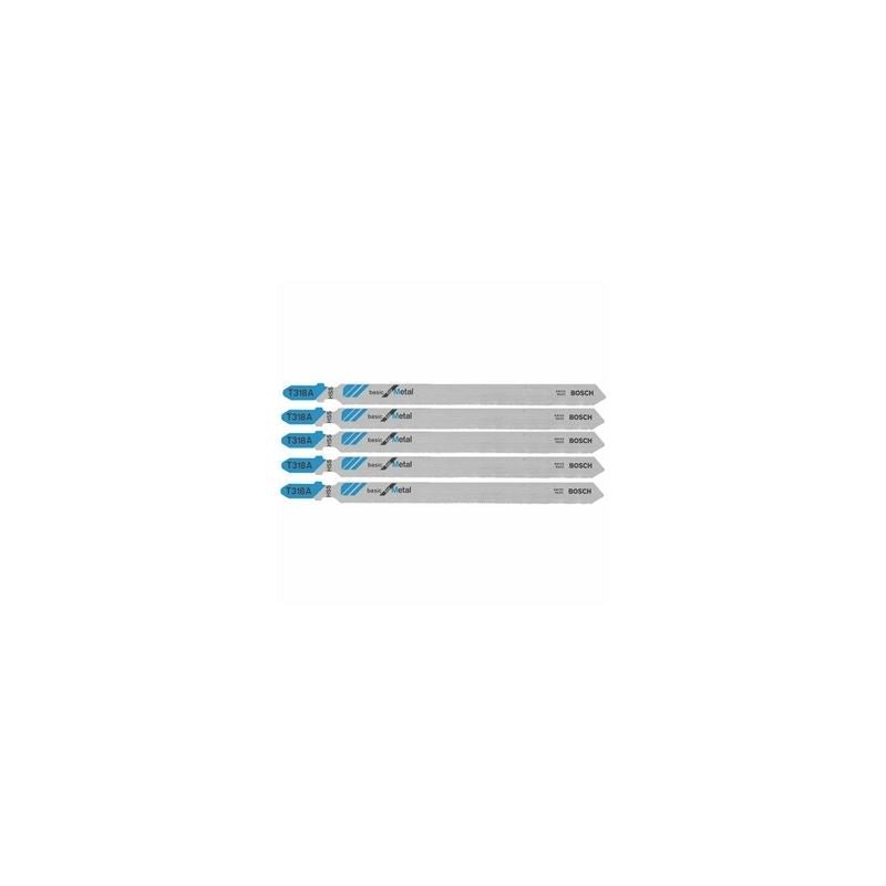 Bosch | T318A 5 Pieces 5 - 1/4" 24 TPI Basic for Metal T - Shank Jig Saw Blades - Mississauga Hardware Centre IncBOSCHT318A