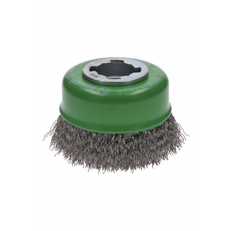 Bosch WBX319 3 In. Wheel Dia. X - LOCK Arbor Stainless Steel Crimped Wire Cup Brush - Mississauga Hardware Centre IncBoschWBX319
