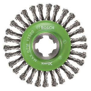 Bosch WBX409 4 - 1/2 In. Wheel Dia. X - LOCK Arbor Stainless Steel Stringer Bead Knotted Wire Wheel - Mississauga Hardware Centre IncBOSCHWBX409