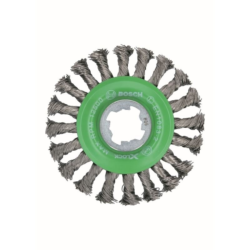 Bosch WBX429 4 - 1/2 In. Wheel Dia. X - LOCK Arbor Stainless Steel Full Cable Knotted Wire Wheel - Mississauga Hardware Centre IncBOSCHWBX429