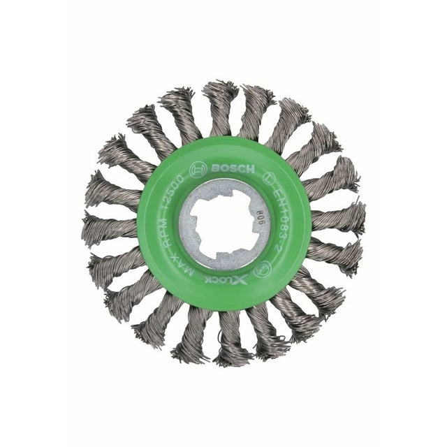 Bosch WBX429 4 - 1/2 In. Wheel Dia. X - LOCK Arbor Stainless Steel Full Cable Knotted Wire Wheel - Mississauga Hardware Centre IncBOSCHWBX429
