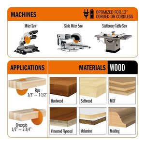 CMT 252.072.12 12 in Fine Finsh Saw Blade - 80T - Mississauga Hardware Centre Inc