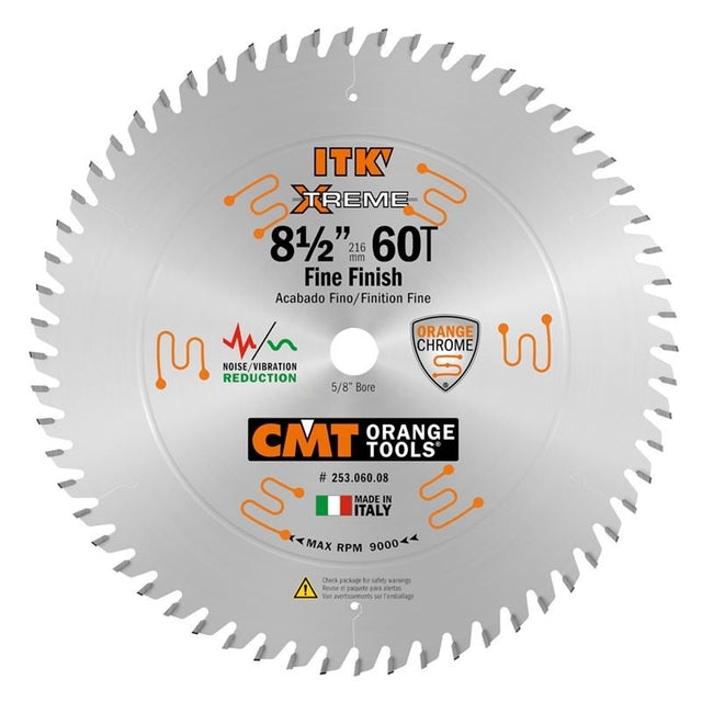 CMT 253.060.08 8 - 1/2 in Sliding Fine Finsh Saw Blade - 60T - Mississauga Hardware Centre Inc