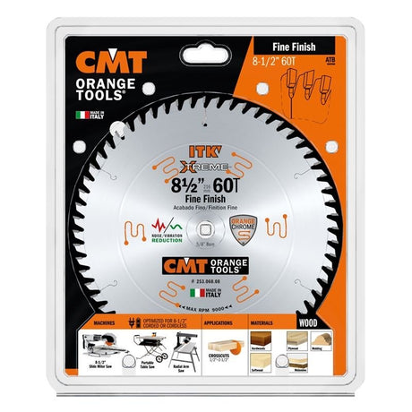 CMT 253.060.08 8 - 1/2 in Sliding Fine Finsh Saw Blade - 60T - Mississauga Hardware Centre Inc