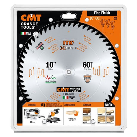 CMT 253.060.10 10 in Sliding Fine Finsh Saw Blade - 60T - Mississauga Hardware Centre Inc