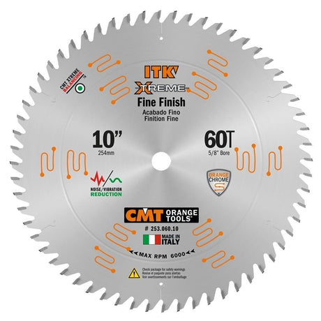 CMT 253.060.10 10 in Sliding Fine Finsh Saw Blade - 60T - Mississauga Hardware Centre Inc