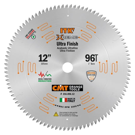 CMT ORANGE TOOLS 255.096.12 12 in ITK Xtreme 96T Ultra Finish Wood Saw Blade - Mississauga Hardware Centre Inc