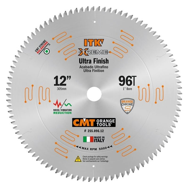 CMT ORANGE TOOLS 255.096.12 12 in ITK Xtreme 96T Ultra Finish Wood Saw Blade - Mississauga Hardware Centre Inc