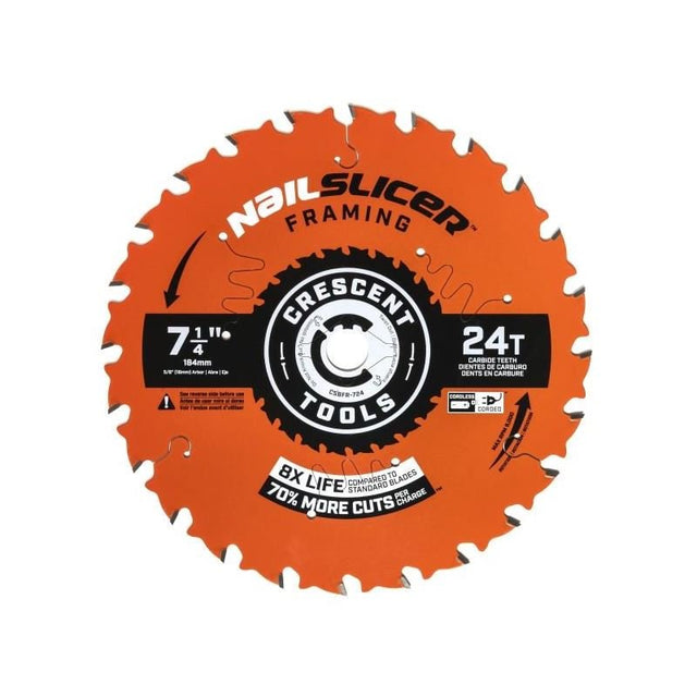 CRESCENT 7 - 1/4in x 24 - Tooth NailSlicer Framing Circular Saw Blade - Mississauga Hardware Centre Inc