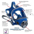 Dentec 130M Full Facepiece Respirators With Neckstrap and Drawstring Nylon Storage Bag - Mississauga Hardware Centre Inc