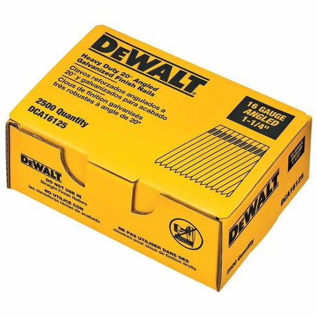 DEWALT 16 Gauge 1 - 1/4" 20 Degree Angled Finish Nails 2,500 Quantity - Mississauga Hardware Centre IncDEWALTDCA16125