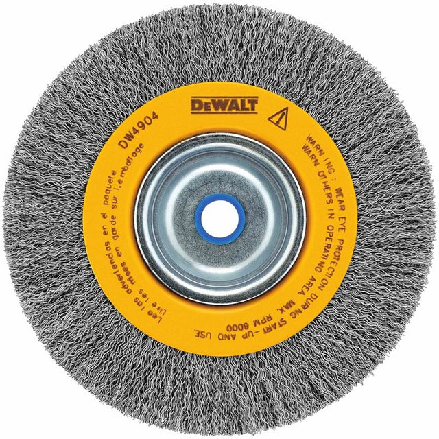 DEWALT 6" crimped bench wire wheel 5/8" - 1/2" abror, medium face, .014" wire - Mississauga Hardware Centre IncDEWALTDW4904