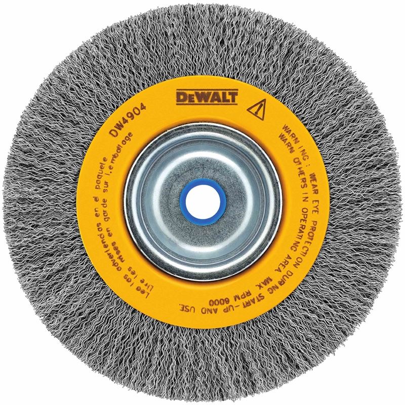 DEWALT 8" crimped bench wire wheel 5/8" abror, medium face, .014" wire - Mississauga Hardware Centre IncDEWALTDW4906