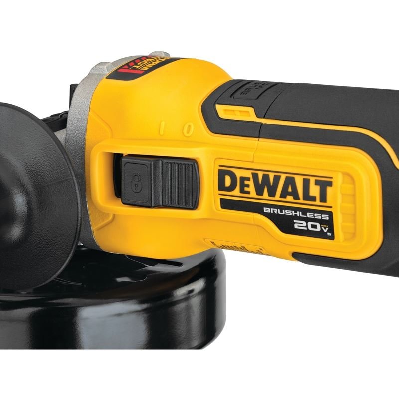 DEWALT DCG405B 20V MAX XR 4.5 IN. SLIDE SWITCH SMALL ANGLE GRINDER WITH KICKBACK BRAKE (TOOL ONLY) - Mississauga Hardware Centre IncDEWALTDCG405B