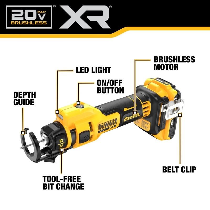 DEWALT DCK265D2 20V MAX XR Brushless Drywall Screwgun and Cut - Out Tool Combo Kit (2.0Ah) - Mississauga Hardware Centre IncDEWALTDCK265D2