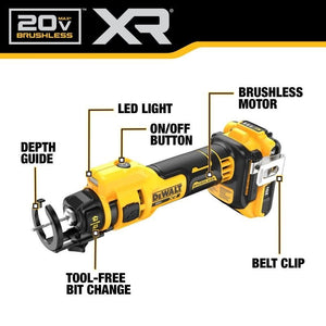 DEWALT DCK265D2 20V MAX XR Brushless Drywall Screwgun and Cut - Out Tool Combo Kit (2.0Ah) - Mississauga Hardware Centre IncDEWALTDCK265D2