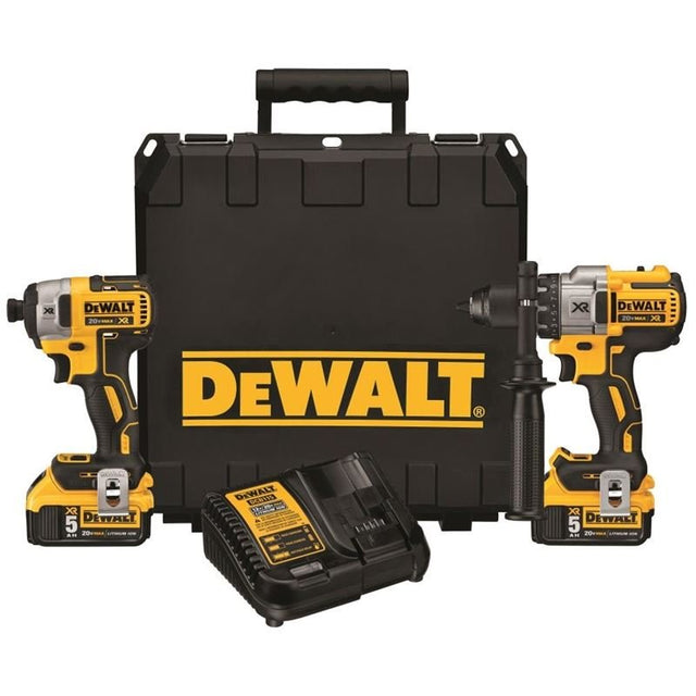DEWALT DCK299P2 20 V MAX* XR Lithium Ion Brushless Premium Hammerdrill Impact Driver Combo Kit (5.0AH) - Mississauga Hardware Centre IncDEWALTDCK299P2