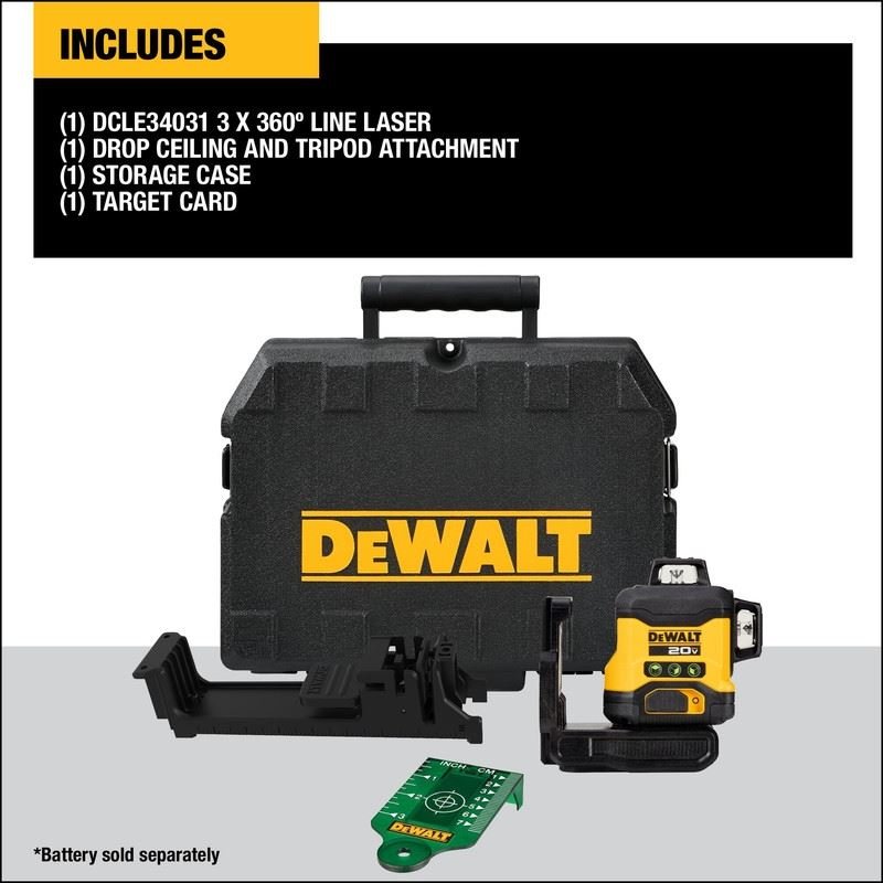 DEWALT DCLE34031B 20V 3x360 Line Laser (Tool Only) - Mississauga Hardware Centre IncDEWALTDCLE34031B