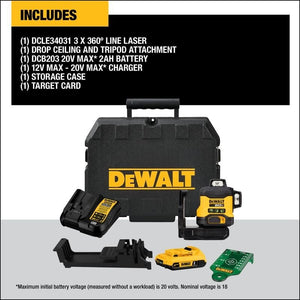 DEWALT DCLE34031D1 20V 3x360 Line Laser Kit - Mississauga Hardware Centre IncDEWALTDCLE34031D1