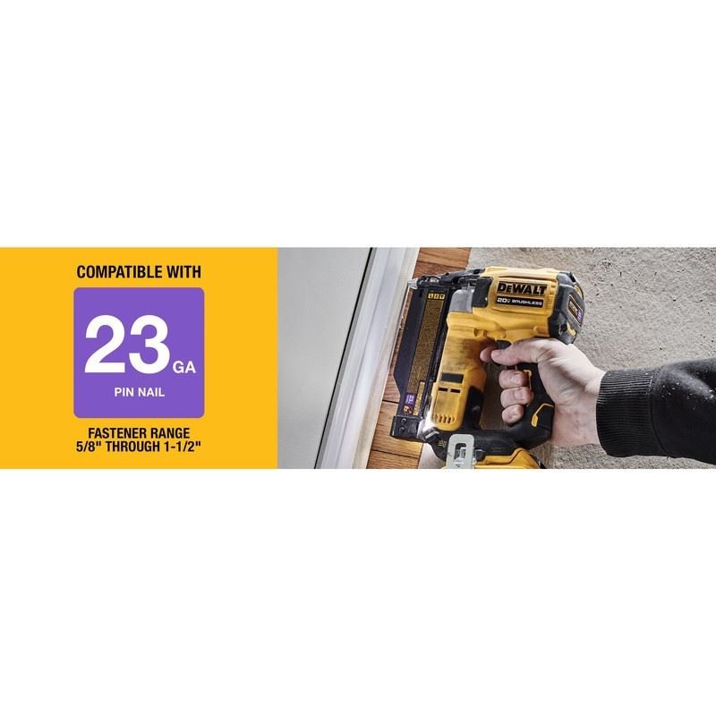 DEWALT DCN623B ATOMIC COMPACT SERIES 20V MAX Brushless Cordless 23 Ga. Pin Nailer (Tool Only) - Mississauga Hardware Centre IncDEWALTDCN623B