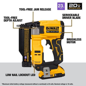 DEWALT DCN623D1 20V MAX XR, 23 GAUGE PIN NAILER - (2.0AH) W/ 1 BATTERY AND BAG - Mississauga Hardware Centre IncDEWALTDCN623D1