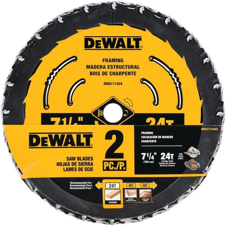 DEWALT DWA1714242 7 - 1/4in 24T Framing Blade - 2 Pack - Mississauga Hardware Centre IncDEWALTDWA1714242
