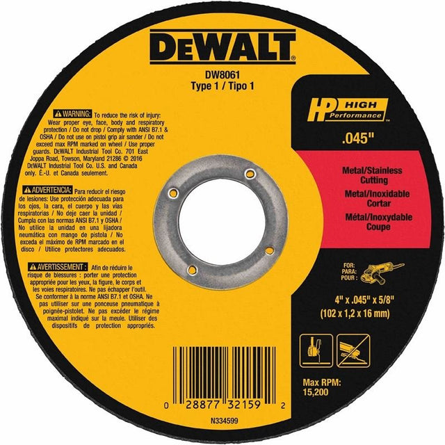 DEWALT DWA8063F HP Metal Cutting Wheels Type 1 - Mississauga Hardware Centre IncDEWALTDWA8063F