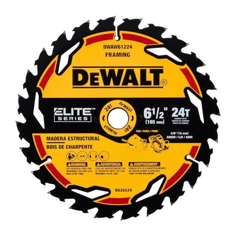 DEWALT DWAW61224 6 - 1/2in 24T ELITE SERIES Circular Saw Blade - Mississauga Hardware Centre IncDEWALTDWAW61224