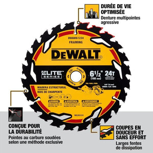 DEWALT DWAW61224 6 - 1/2in 24T ELITE SERIES Circular Saw Blade - Mississauga Hardware Centre IncDEWALTDWAW61224