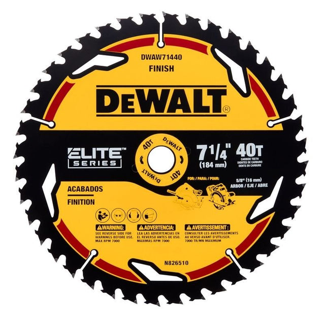 DEWALT DWAW71440 7 - 1/4in 40T ELITE SERIES Circular Saw Blade - Mississauga Hardware Centre IncDEWALTDWAW71440