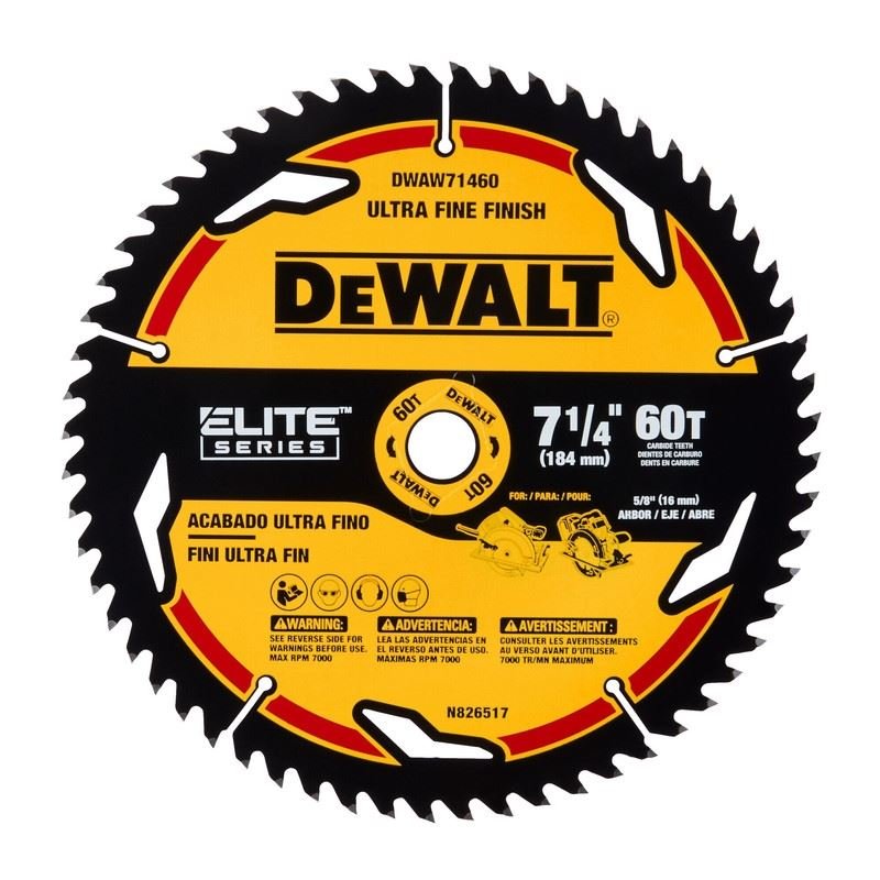 DEWALT DWAW71460 7 - 1/4in 60T ELITE SERIES Circular Saw Blade - Mississauga Hardware Centre IncDEWALTDWAW71460