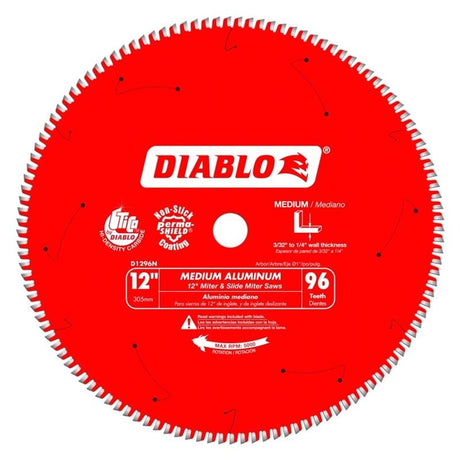 Diablo 12 in. X 96 Tooth Medium Aluminum Saw Blade - Mississauga Hardware Centre IncDiabloD1296N