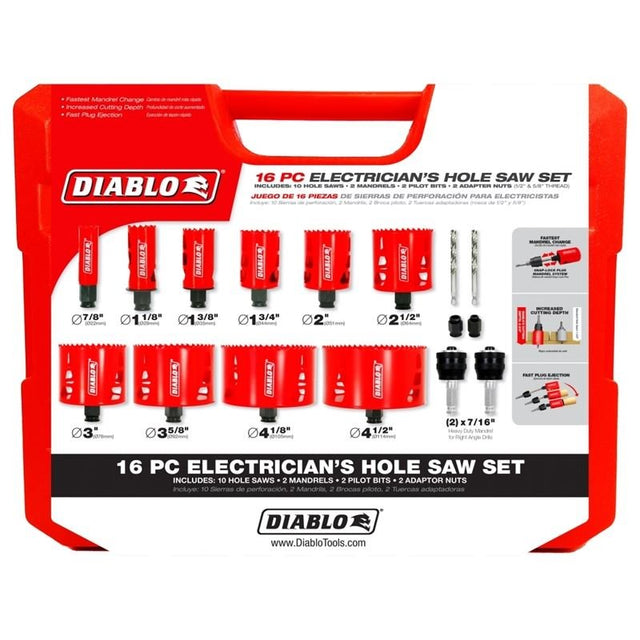 Diablo 16 pc Hole Saw Set - Mississauga Hardware Centre IncDIABLODHS16SEL