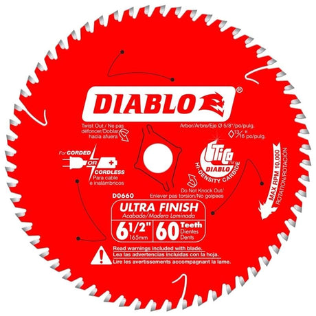 Diablo D0660A 6 - 1/2 in. x 60 Tooth Ultra Finish Saw Blade - Mississauga Hardware Centre IncDIABLOD0660A