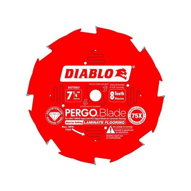 Diablo D0708LF 7 - 1/4 in. x 8 Tooth (PCD) Laminate Flooring Saw Blade - Mississauga Hardware Centre IncDIABLOD0708LF