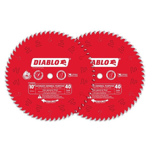 Diablo D104040VP 10in x 40T General Purpose Blade (2 - Pack) - Mississauga Hardware Centre Inc