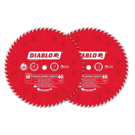 Diablo D104040VP 10in x 40T General Purpose Blade (2 - Pack) - Mississauga Hardware Centre Inc