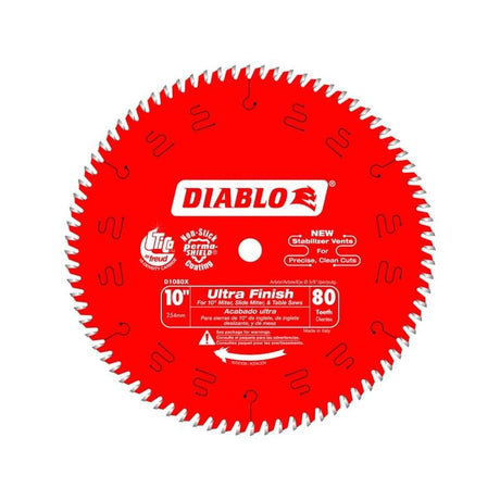 Diablo D1080X 10 in. x 80 Tooth Ultra Finish Saw Blade - Mississauga Hardware Centre IncDIABLOD1080X