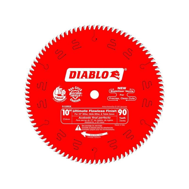 Diablo D1090X 10 in. x 90 Tooth Ultimate Flawless Finish Saw Blade - Mississauga Hardware Centre IncFREUDD1090X