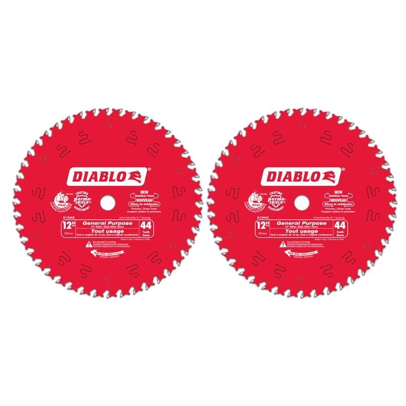 Diablo D124444VP 12in x 44T General Purpose Blade (2 - Pack) - Mississauga Hardware Centre Inc