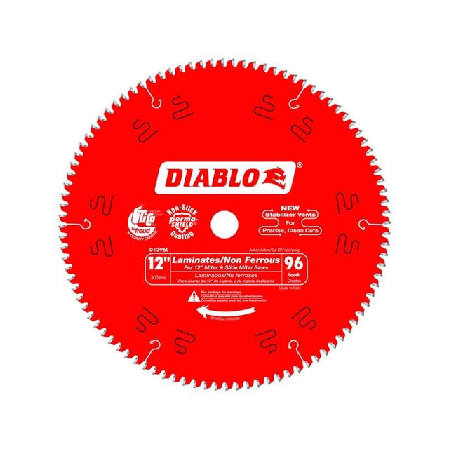 Diablo D1296L 12 in. x 96 Tooth Laminate/ Melamine/ Laminate Flooring Saw Blade - Mississauga Hardware Centre IncDIABLOD1296L