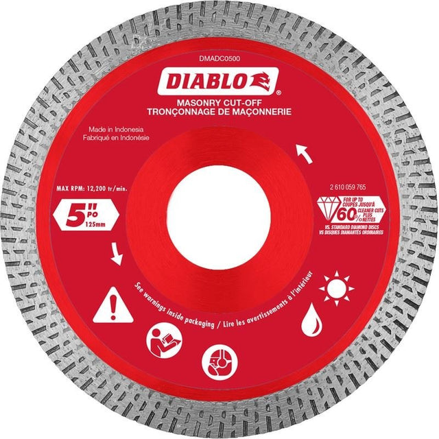 Diablo DMADC0500 5 in. Diamond Continuous Rim Cut - Off Discs for Masonry - Mississauga Hardware Centre Inc