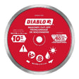 Diablo DMADC1000 10 in. Diamond Continuous Rim Cut - Off Discs for Masonry - Mississauga Hardware Centre Inc