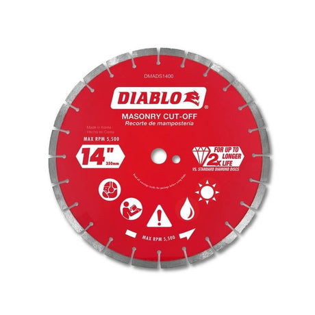 Diablo DMADS1400 14 in. Diamond Segmented Cut - Off Discs for Masonry - Mississauga Hardware Centre Inc