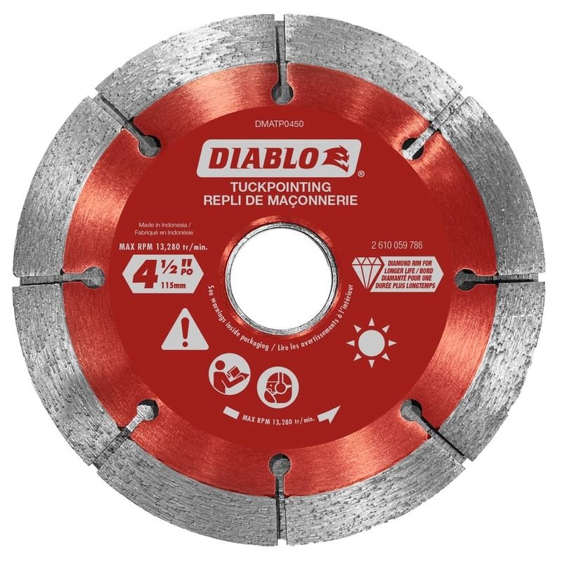 Diablo DMATP0450 4 - 1/2 in. Diamond Tuck Point Blade for Masonry - Mississauga Hardware Centre Inc