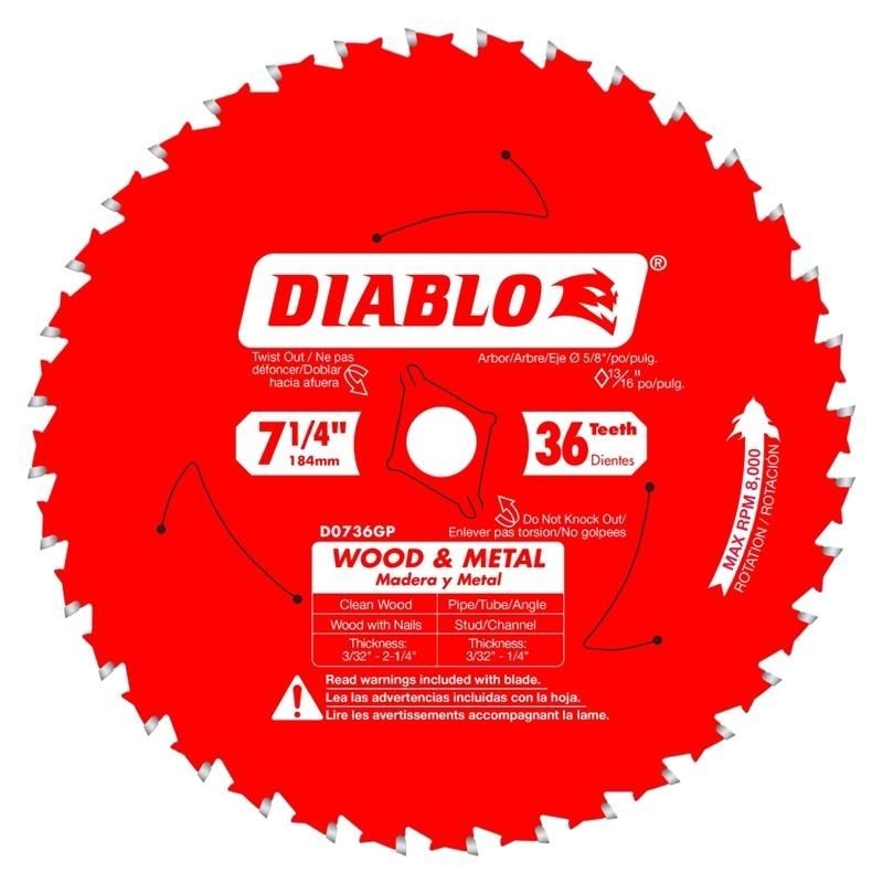 Diablo Wood and Metal Carbide Saw Blade - Mississauga Hardware Centre Inc