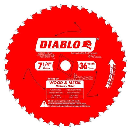 Diablo Wood and Metal Carbide Saw Blade - Mississauga Hardware Centre Inc