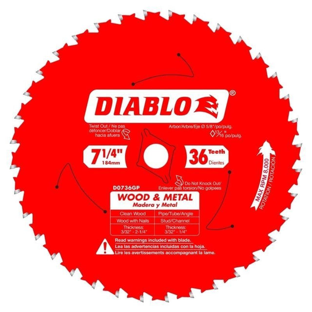 Diablo Wood and Metal Carbide Saw Blade - Mississauga Hardware Centre Inc